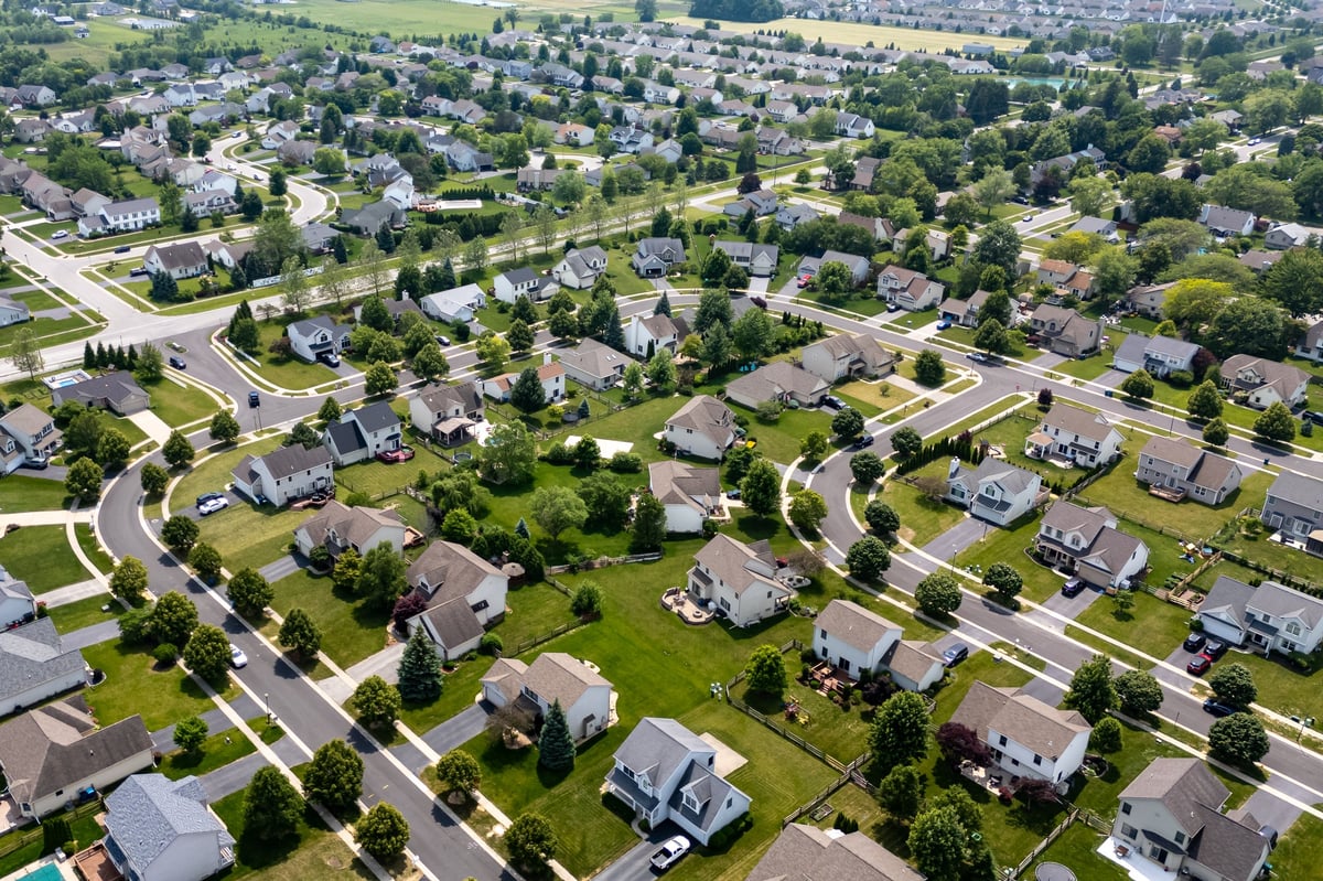 Residential neighborhood in suburban area