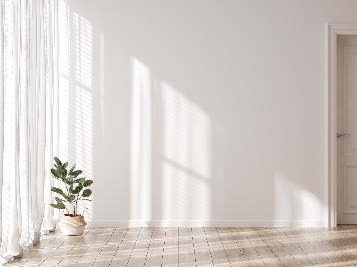 Contemporary empty home interior wall mock-up