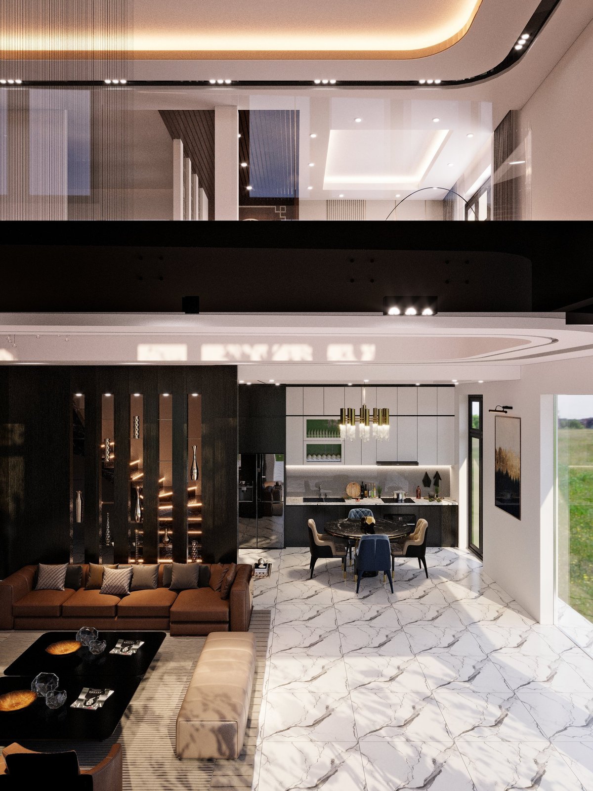 3d render of living room